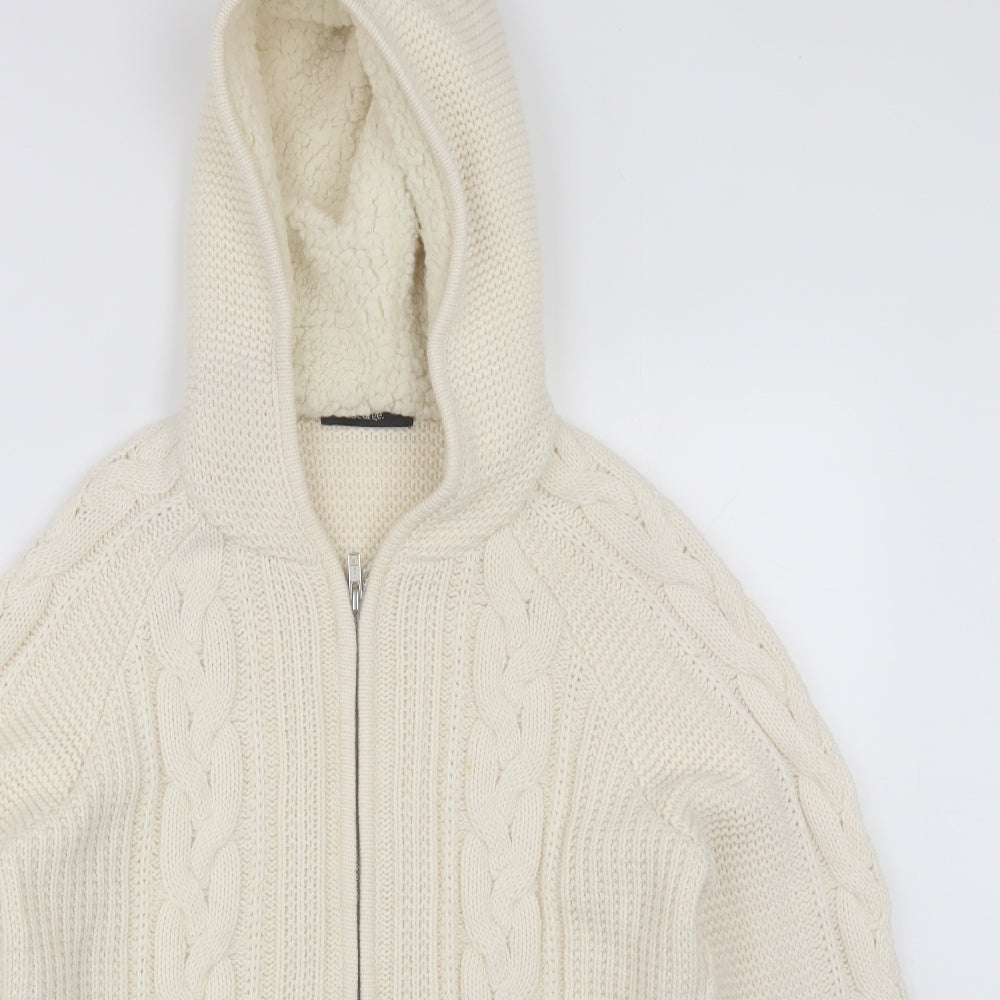 George Womens White  Acrylic Pullover Hoodie Size 12