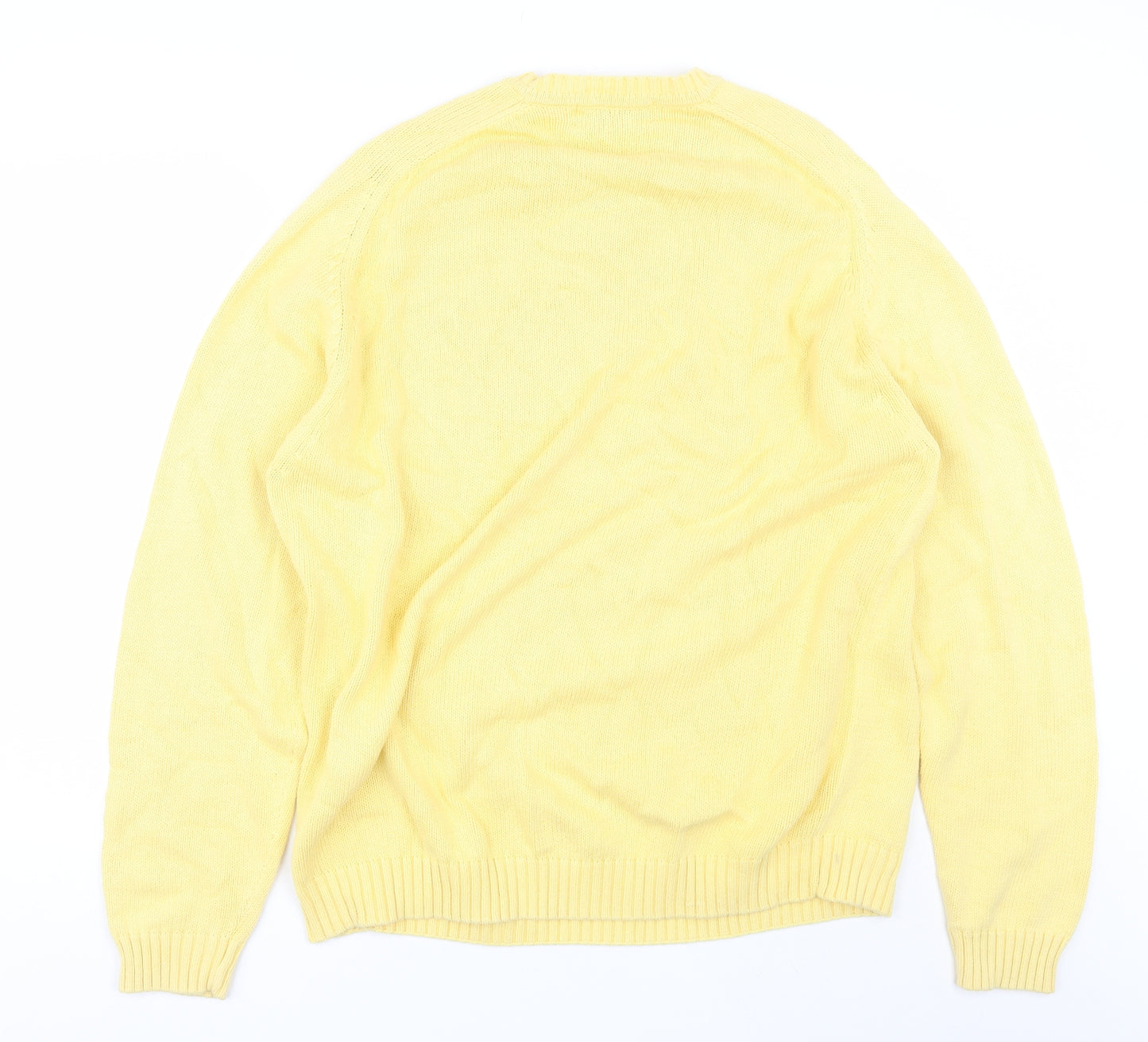 Antartex Womens Yellow Round Neck  Cotton Pullover Jumper Size XL