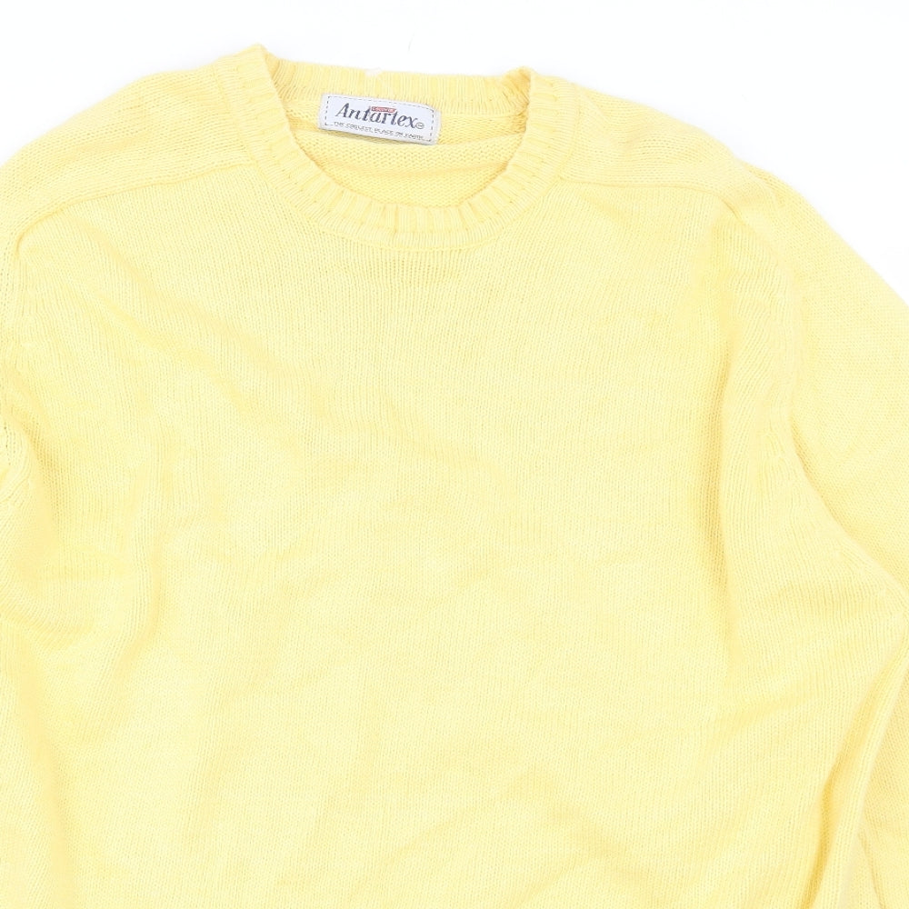 Antartex Womens Yellow Round Neck  Cotton Pullover Jumper Size XL