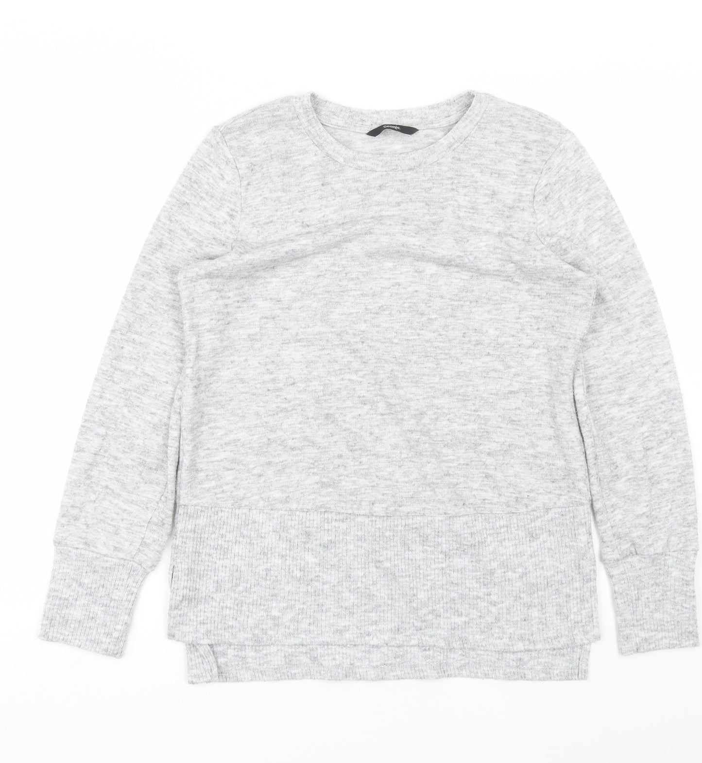 George Womens Grey Round Neck  Polyester Pullover Jumper Size S