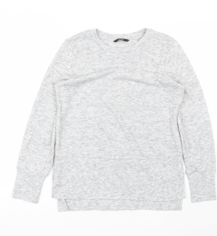 George Womens Grey Round Neck  Polyester Pullover Jumper Size S