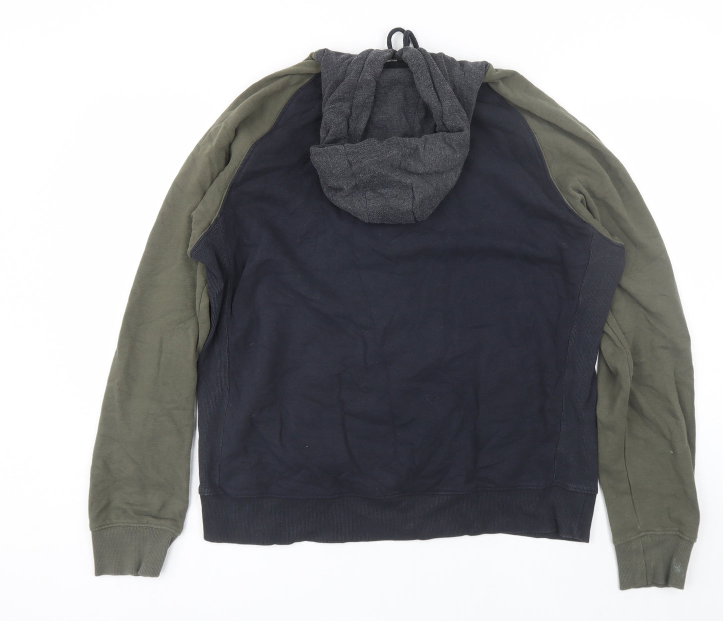 TU Mens Green  Cotton Pullover Hoodie Size L