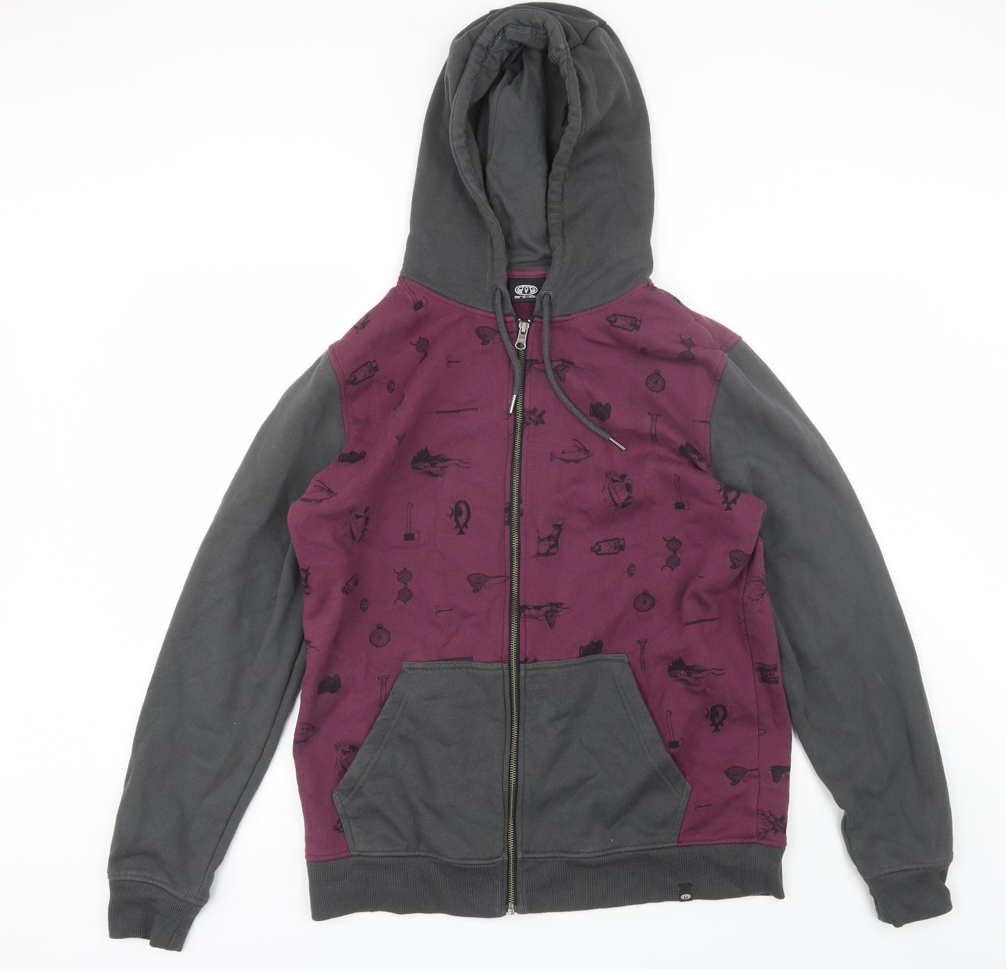 Animal Mens Grey  Cotton Full Zip Hoodie Size L