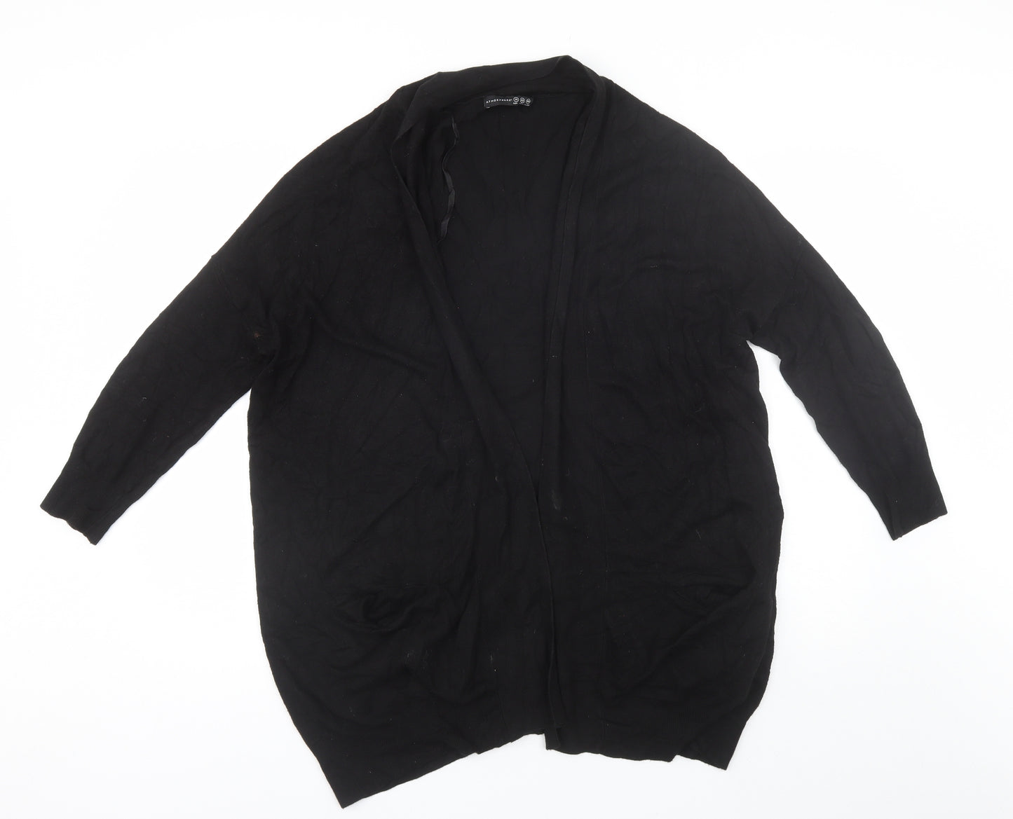 Atmosphere Womens Black Collared  Viscose Cardigan Jumper Size 14