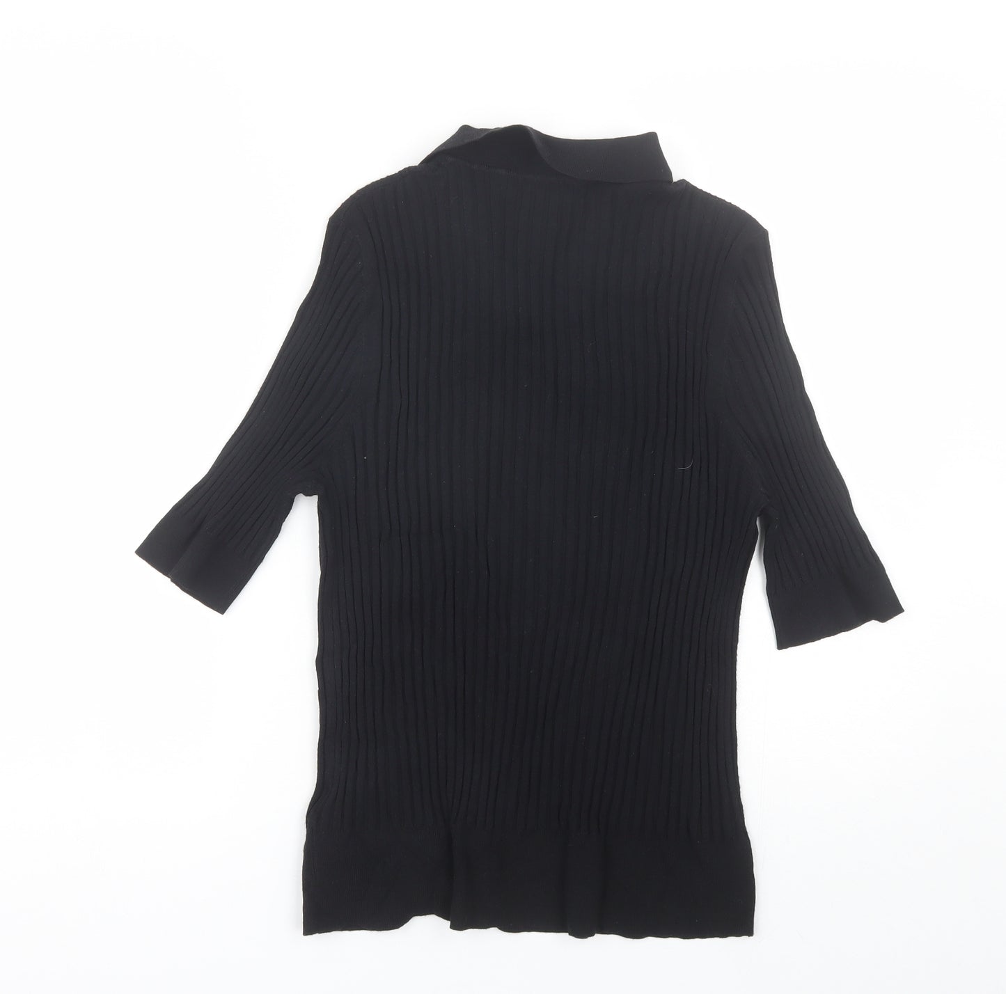 Marks and Spencer Womens Black  Viscose Basic Blouse Size 18 Collared