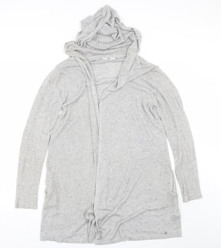 AJC Womens Grey V-Neck Viscose Cardigan Jumper Size 14