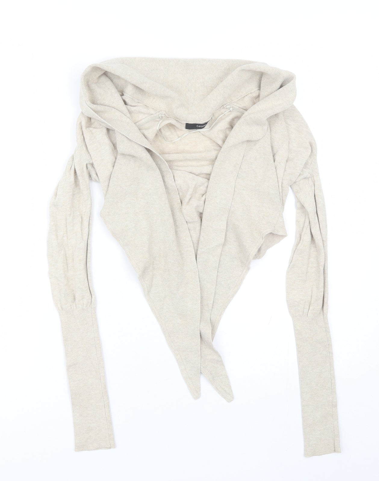 George Womens Beige Collared  Cotton Shrug Jumper Size 8