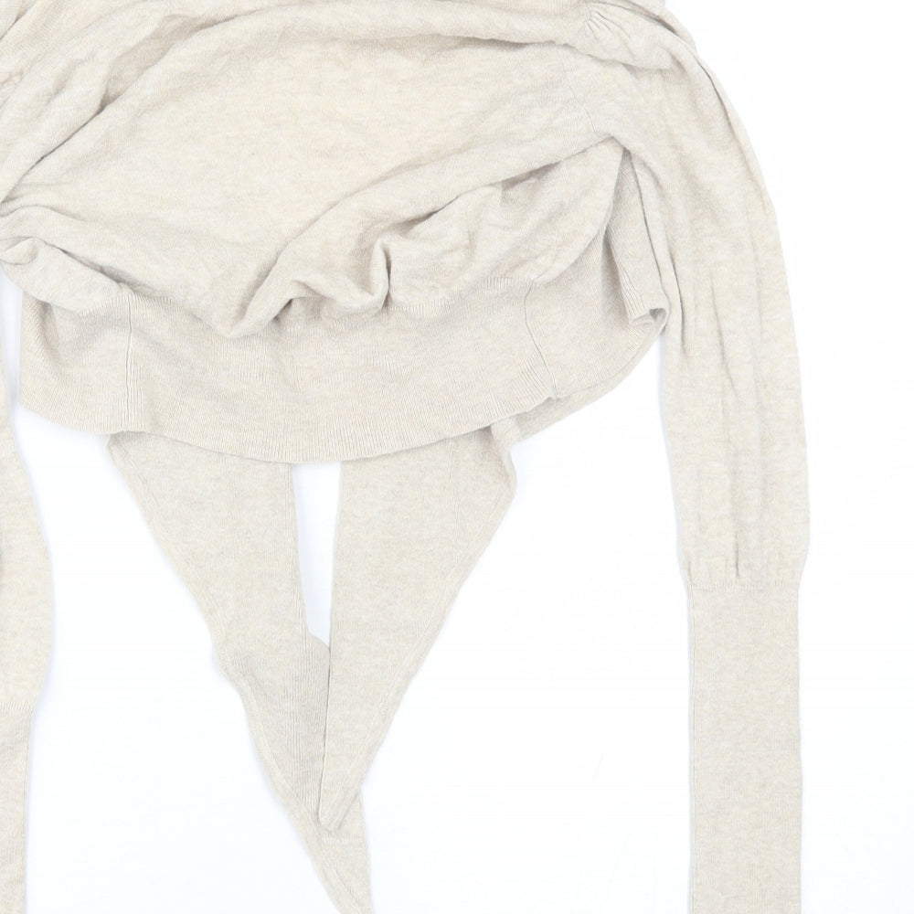 George Womens Beige Collared  Cotton Shrug Jumper Size 8
