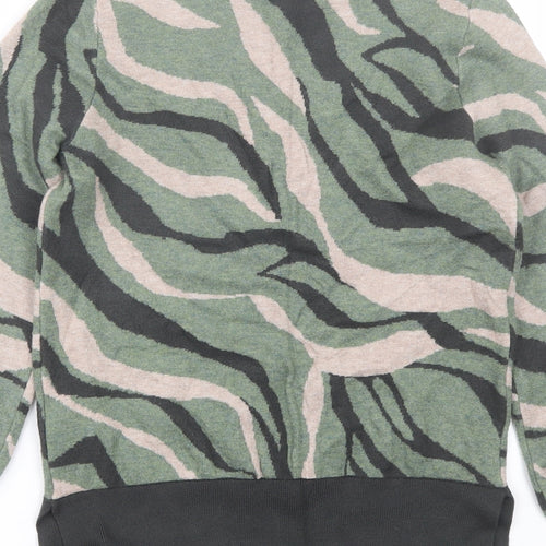 Marks and Spencer Womens Green Mock Neck  Viscose Pullover Jumper Size S