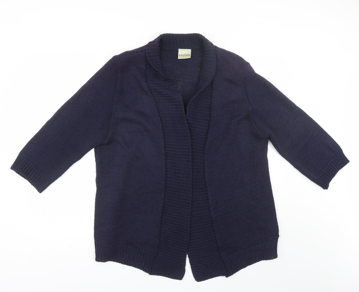 Eastex Womens Blue Collared  Acrylic Cardigan Jumper Size 20