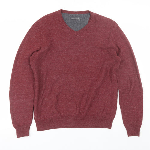 RJR.John Rocha Mens Red V-Neck  Cotton Pullover Jumper Size M