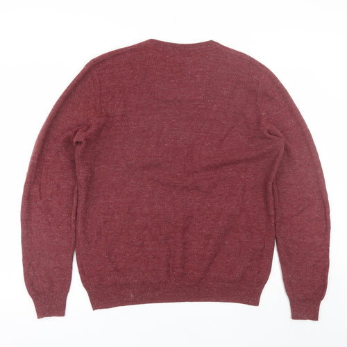 RJR.John Rocha Mens Red V-Neck  Cotton Pullover Jumper Size M