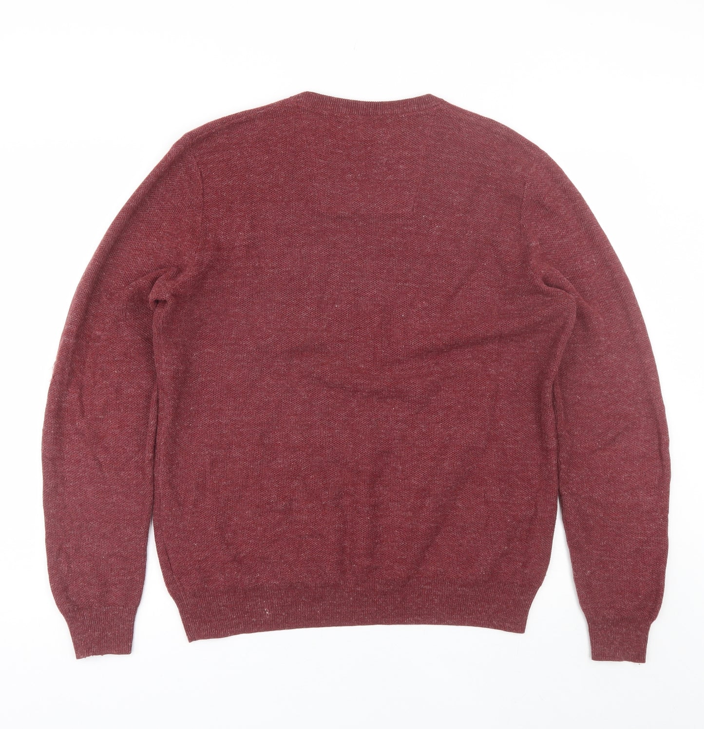 RJR.John Rocha Mens Red V-Neck  Cotton Pullover Jumper Size M