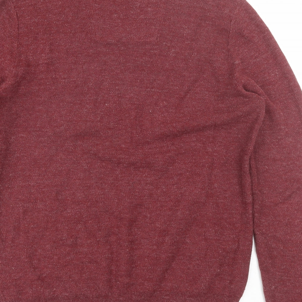 RJR.John Rocha Mens Red V-Neck  Cotton Pullover Jumper Size M