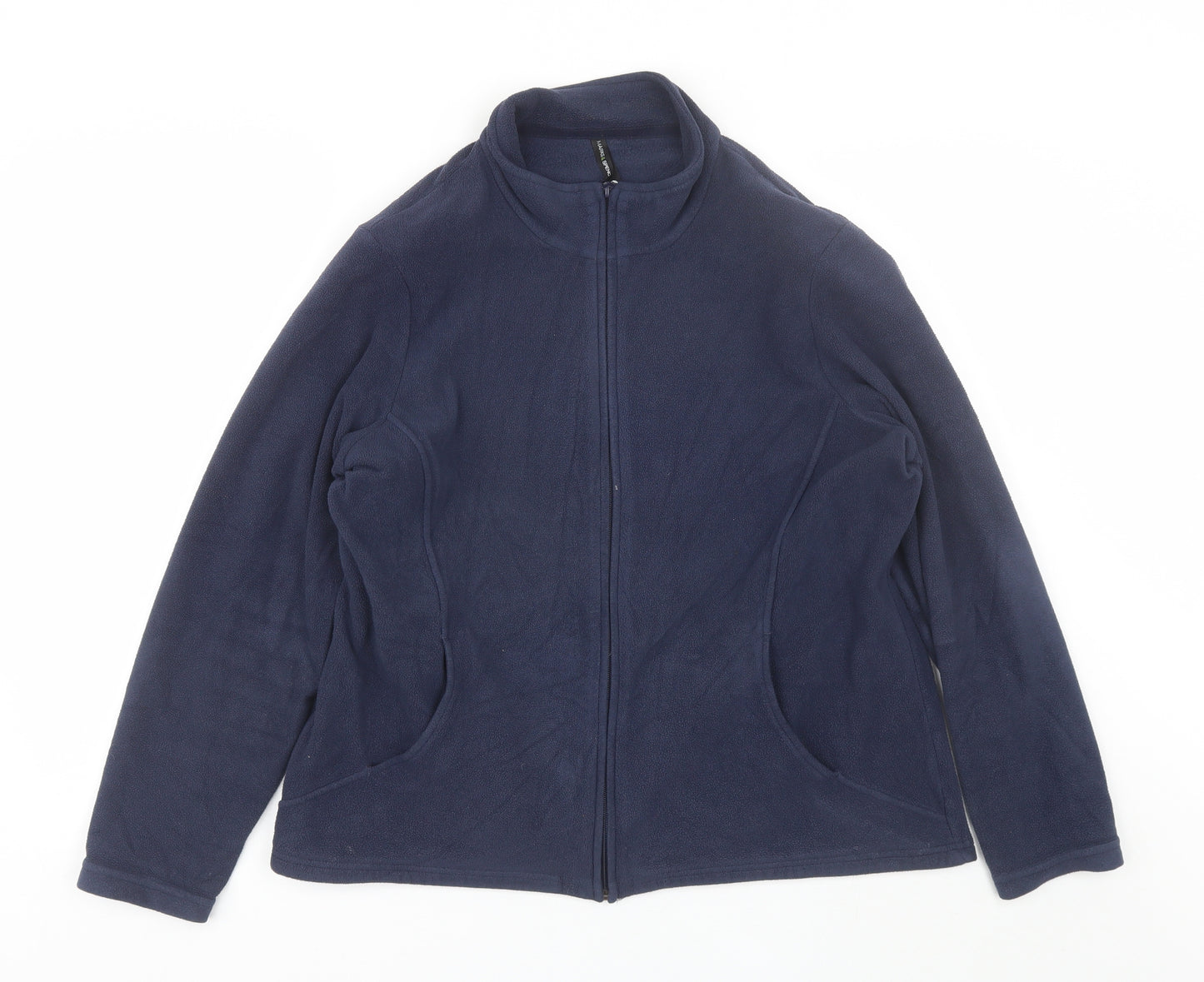 Marks and Spencer Womens Blue Collared  Polyester Full Zip Jumper Size 20