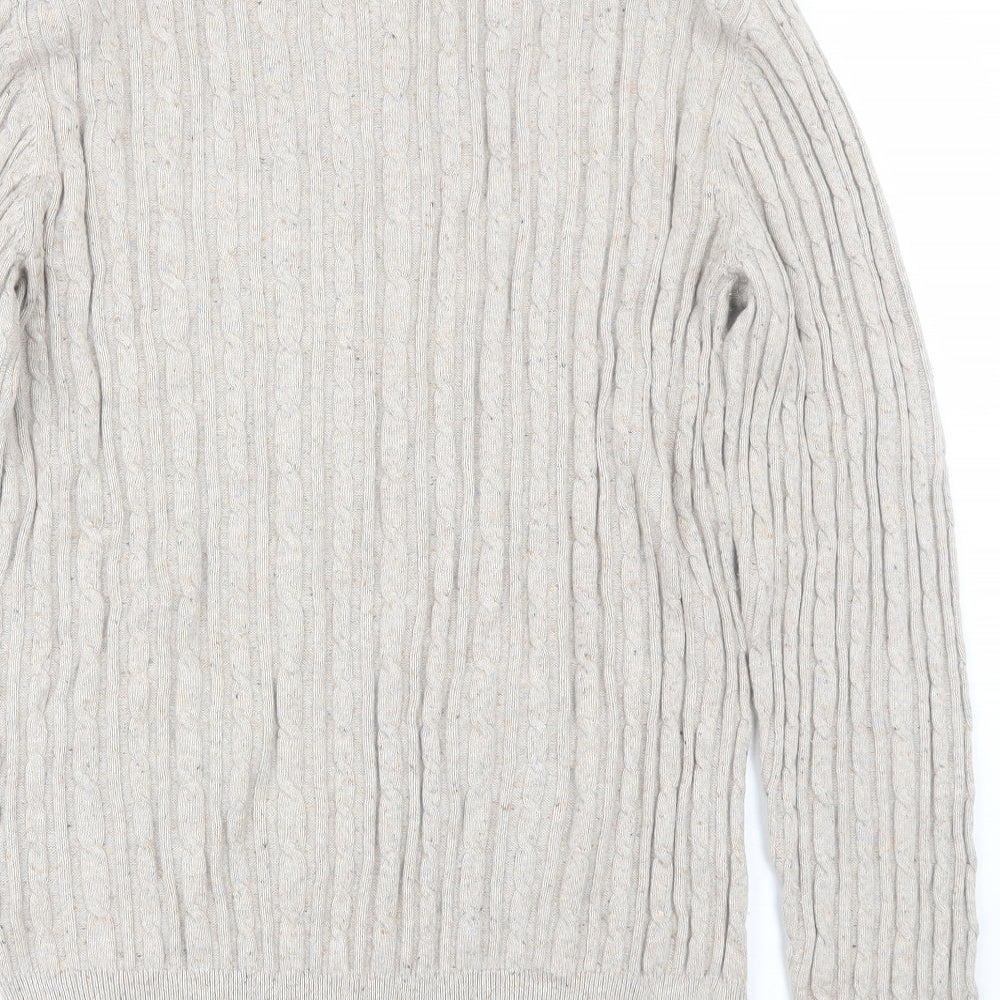 Jack Wills Mens Beige Round Neck  Cotton Pullover Jumper Size XL