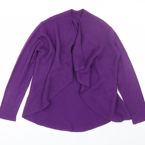 Preworn Womens Purple Collared  Acrylic Cardigan Jumper Size M
