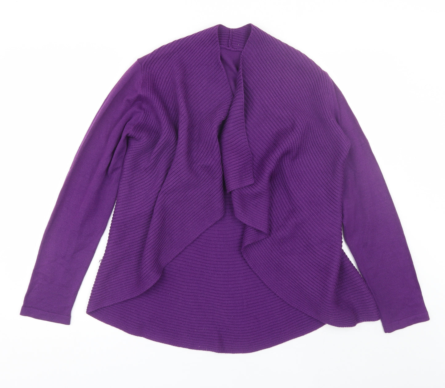 Preworn Womens Purple Collared  Acrylic Cardigan Jumper Size M