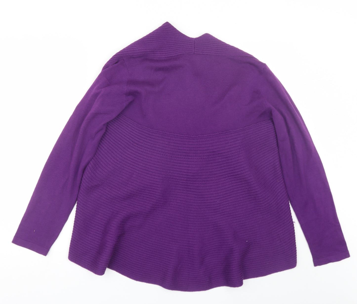 Preworn Womens Purple Collared  Acrylic Cardigan Jumper Size M