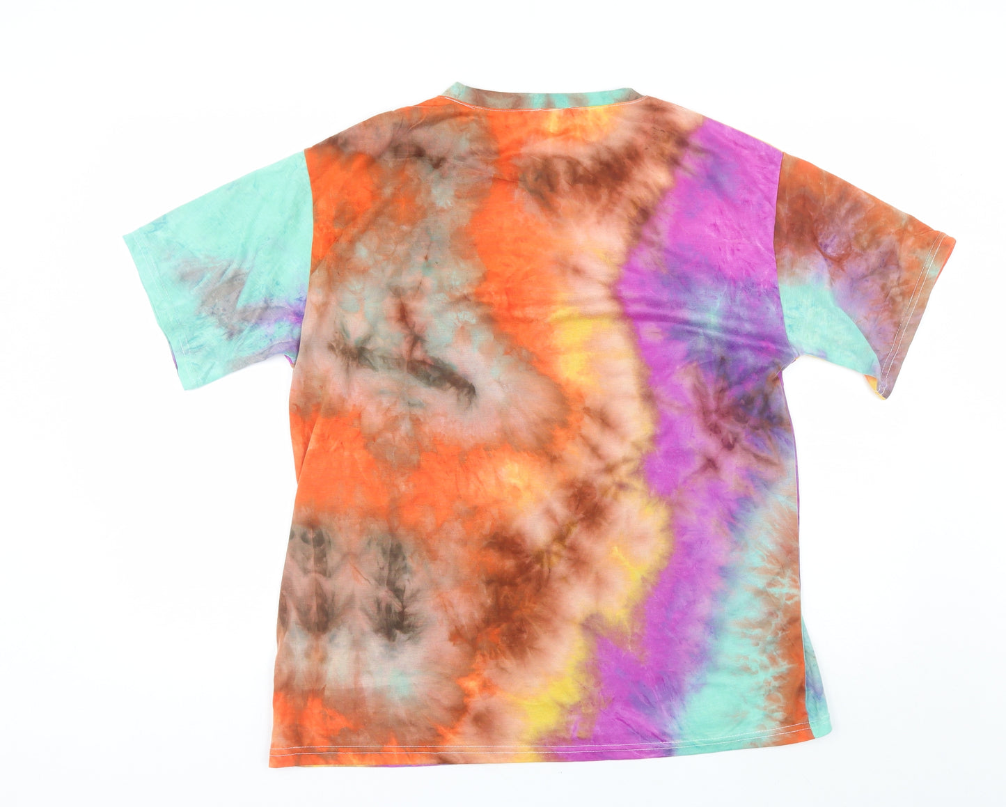 SheIn Mens Multicoloured  Polyester  T-Shirt Size S Round Neck