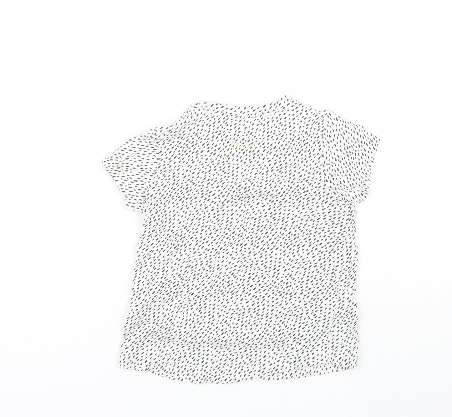 Joules Girls White  Cotton Basic T-Shirt Size 5-6 Years Round Neck  - Life's peachy