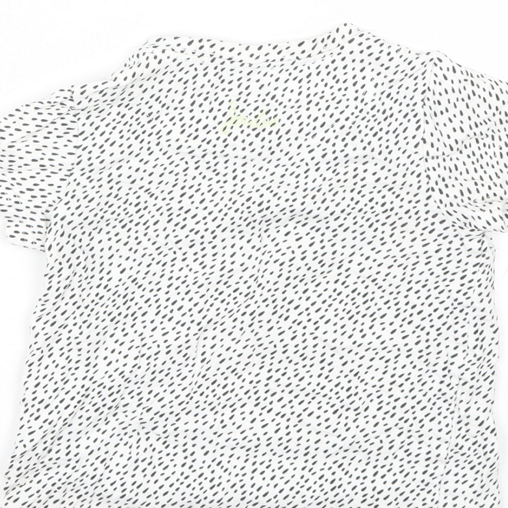 Joules Girls White  Cotton Basic T-Shirt Size 5-6 Years Round Neck  - Life's peachy