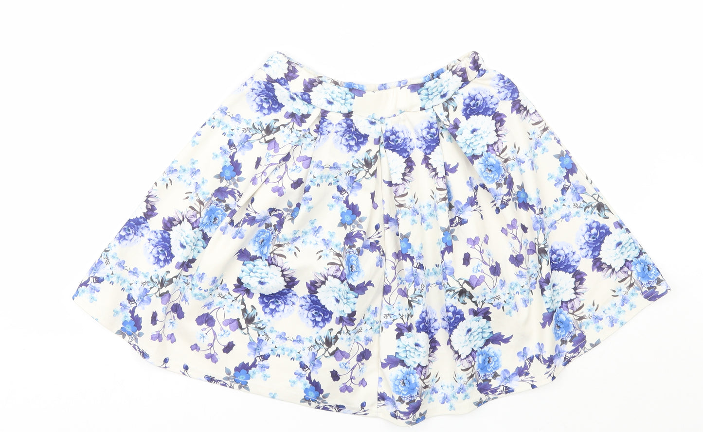 Boohoo Womens Blue Floral Polyester Mini Skirt Size 8