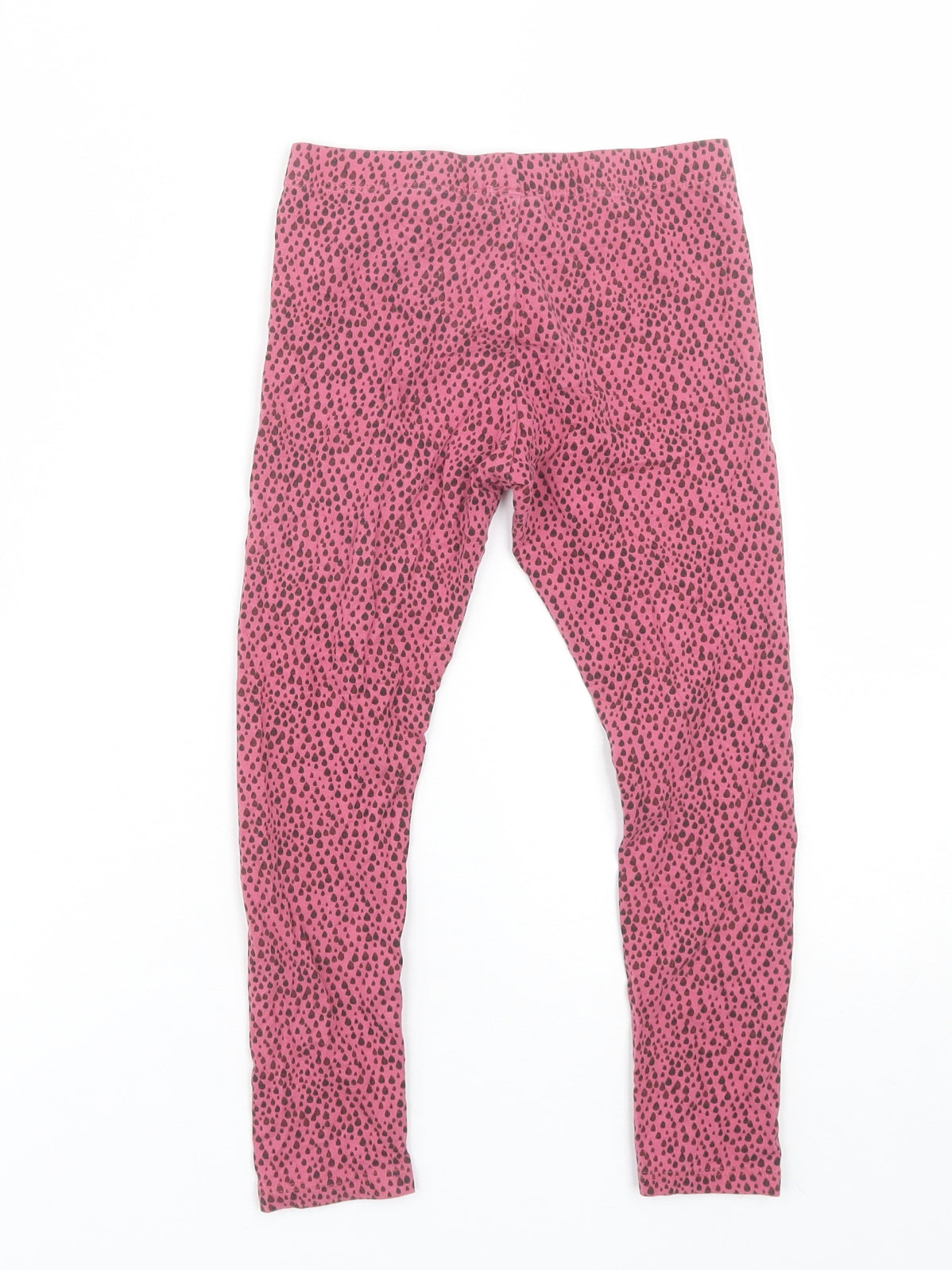 NEXT Girls Pink Animal Print Cotton Jogger Trousers Size 7 Years  Regular