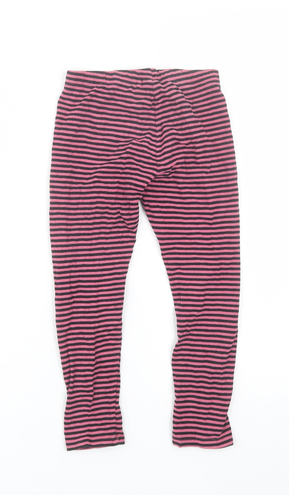 NEXT Girls Pink Striped Cotton Jogger Trousers Size 7 Years  Regular