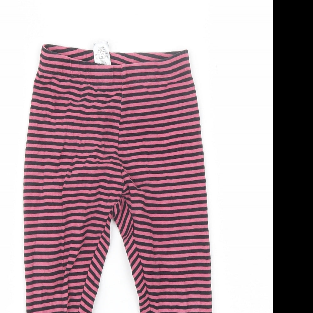 NEXT Girls Pink Striped Cotton Jogger Trousers Size 7 Years  Regular