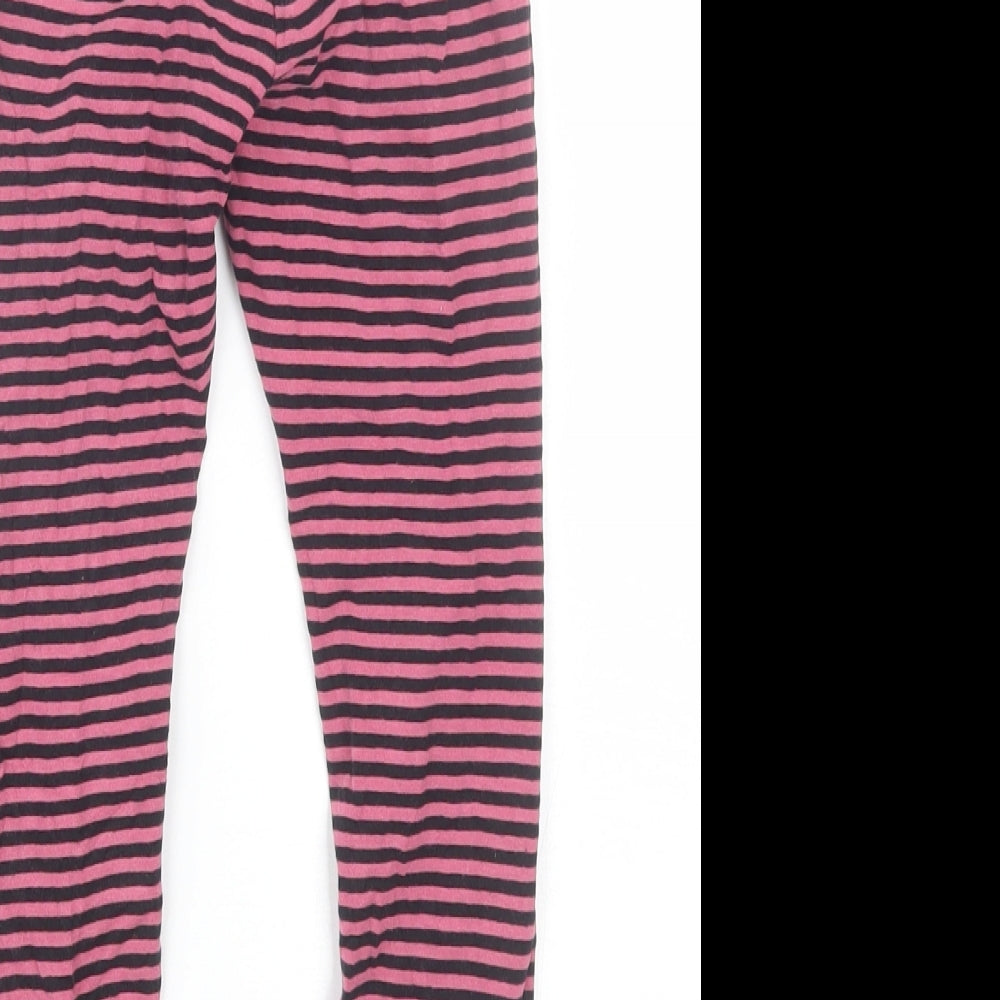 NEXT Girls Pink Striped Cotton Jogger Trousers Size 7 Years  Regular