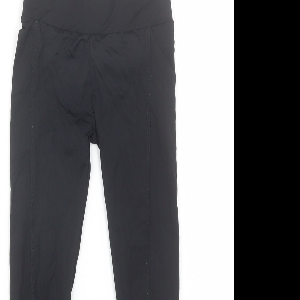 Nutmeg Girls Black  Polyester Jogger Trousers Size 4-5 Years  Regular