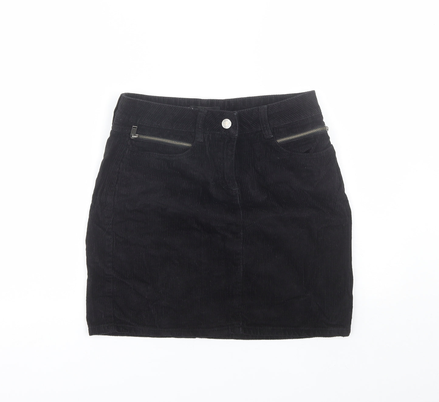 NEXT Womens Black  Cotton Mini Skirt Size 8