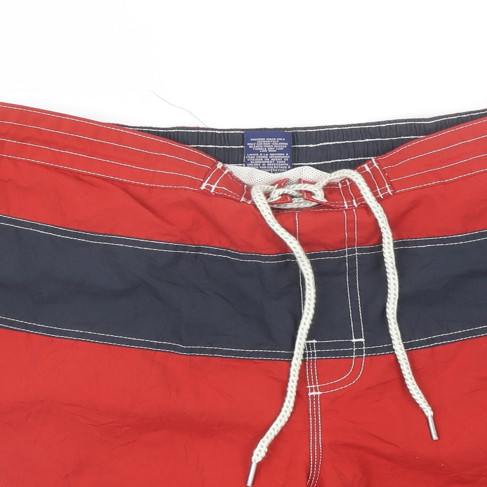 Caribbean Joe Mens Red  Polyester Bermuda Shorts Size L L8 in Regular