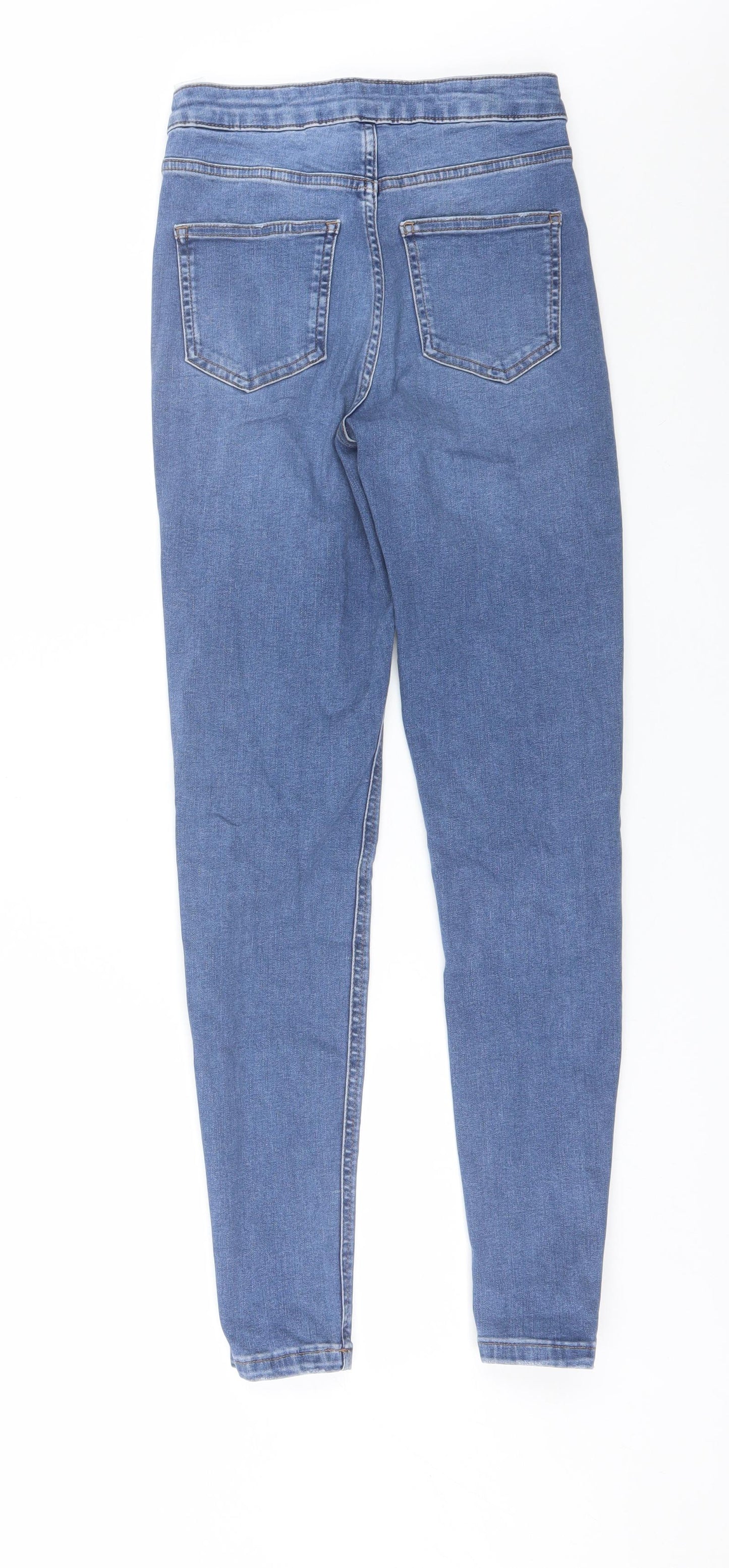 M&S Womens Blue  Cotton Skinny Jeans Size 8 L27 in Regular