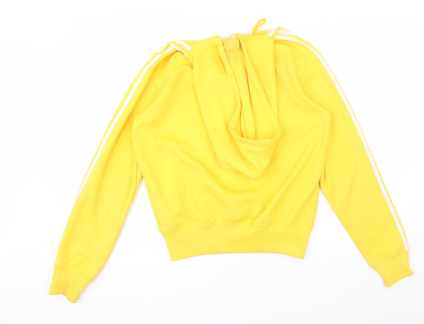 adidas Mens Yellow  Polyester Full Zip Hoodie Size S