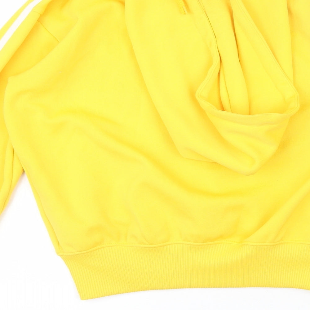 adidas Mens Yellow  Polyester Full Zip Hoodie Size S