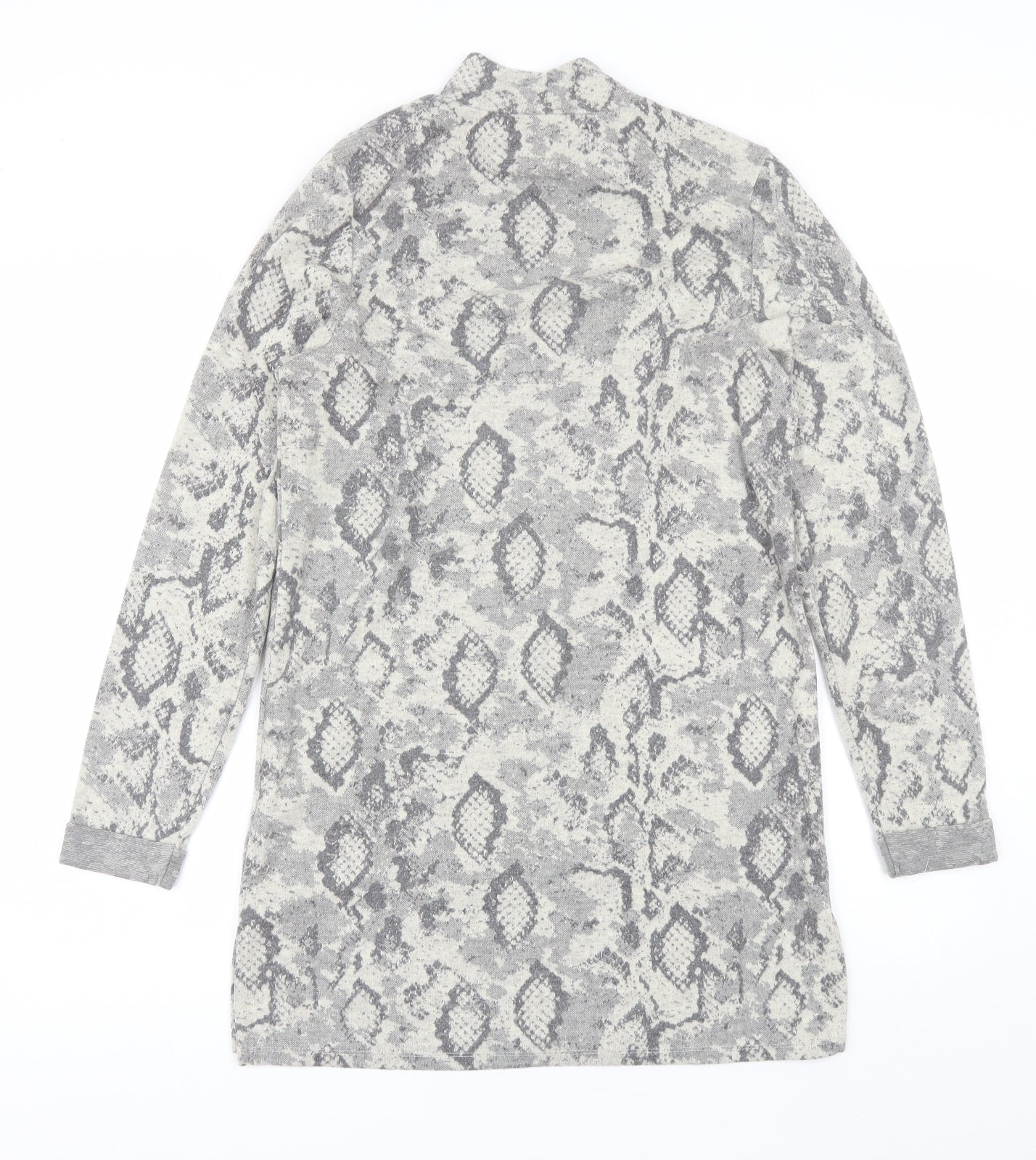 F&F Womens Grey Animal Print Polyester Shift  Size 10  Mock Neck