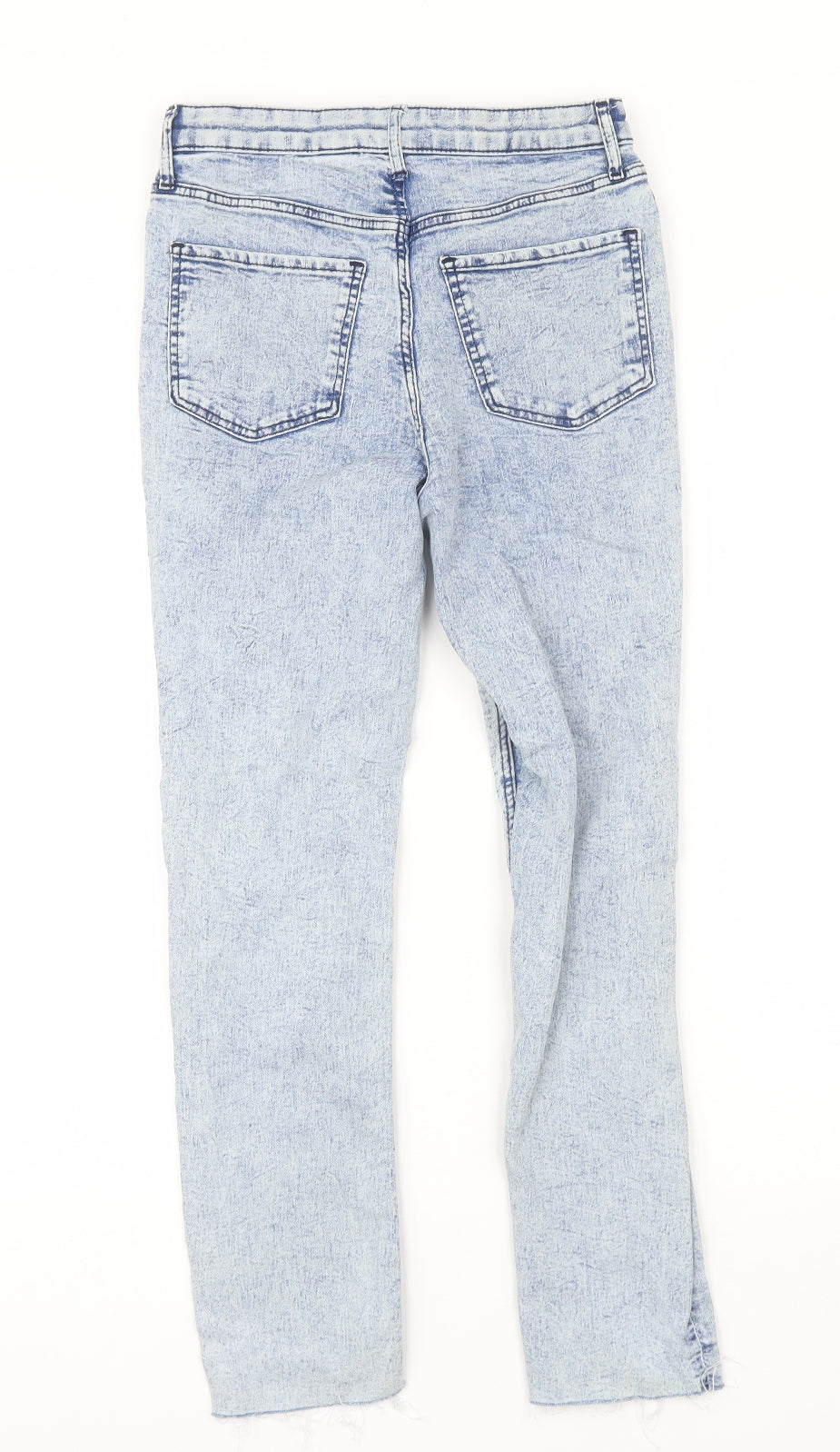 H&M Girls Blue  Cotton Skinny Jeans Size 11-12 Years  Regular  - Distressed