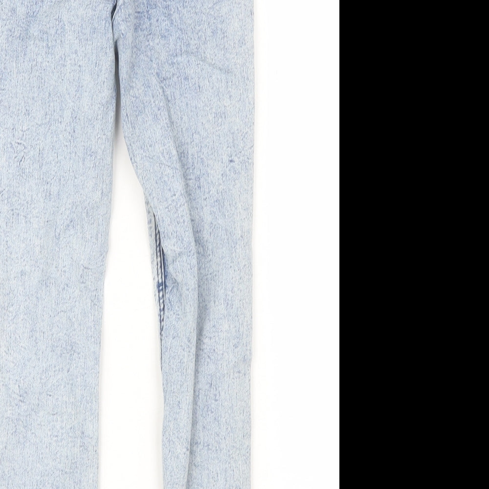 H&M Girls Blue  Cotton Skinny Jeans Size 11-12 Years  Regular  - Distressed