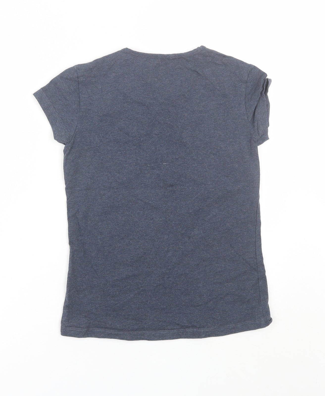 Equitheme Girls Blue  Cotton Basic T-Shirt Size 14 Years Round Neck