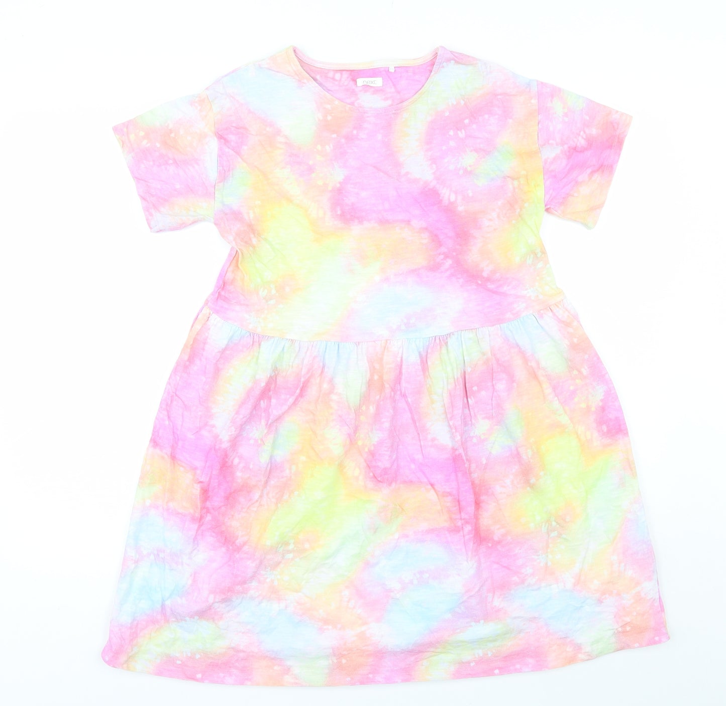 NEXT Girls Pink  Cotton Shift  Size 12 Years  Round Neck