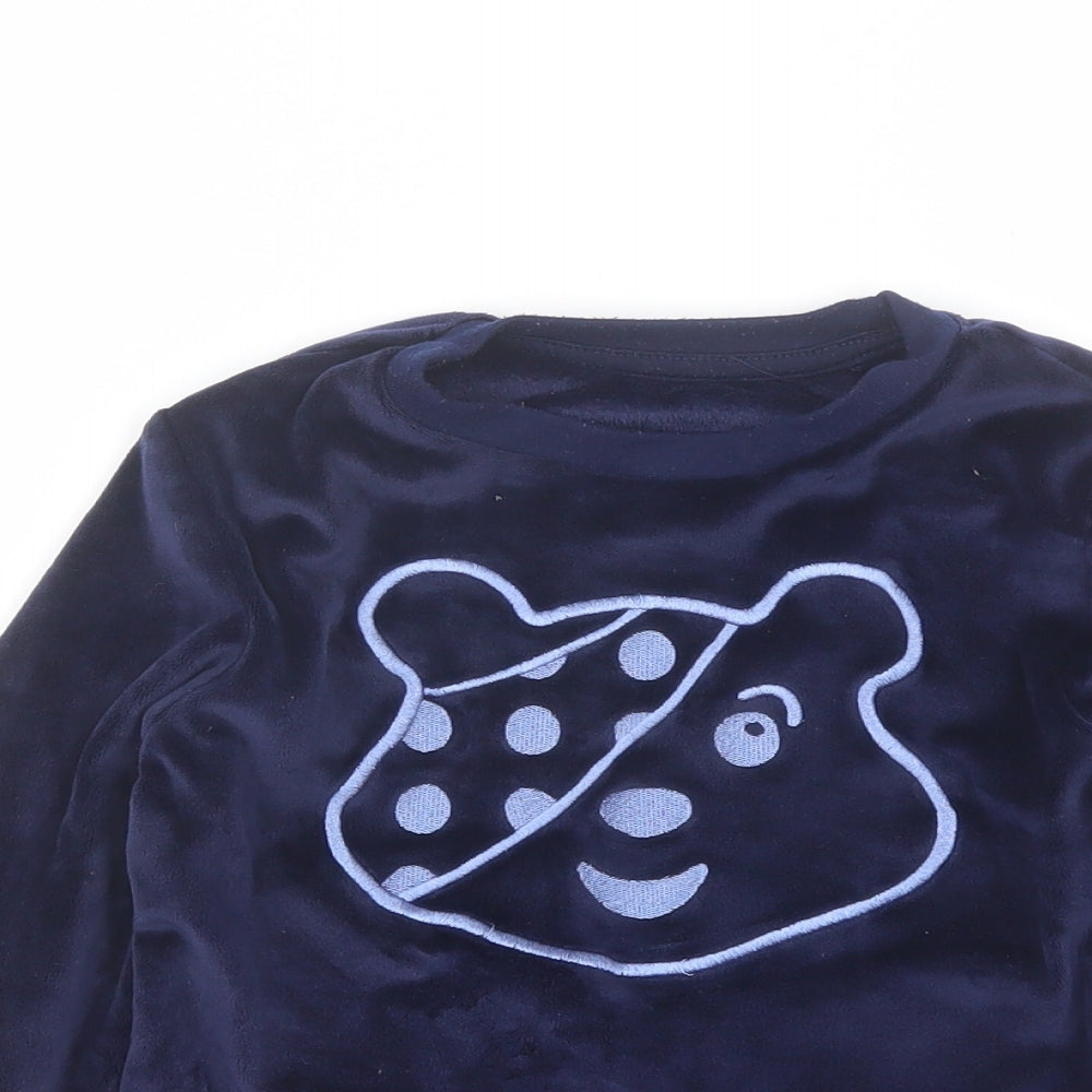George Boys Blue Solid Polyester  Pyjama Top Size 8-9 Years   - bear