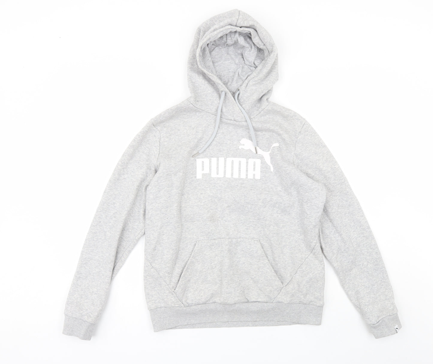 PUMA Womens Grey  Cotton Pullover Hoodie Size 14