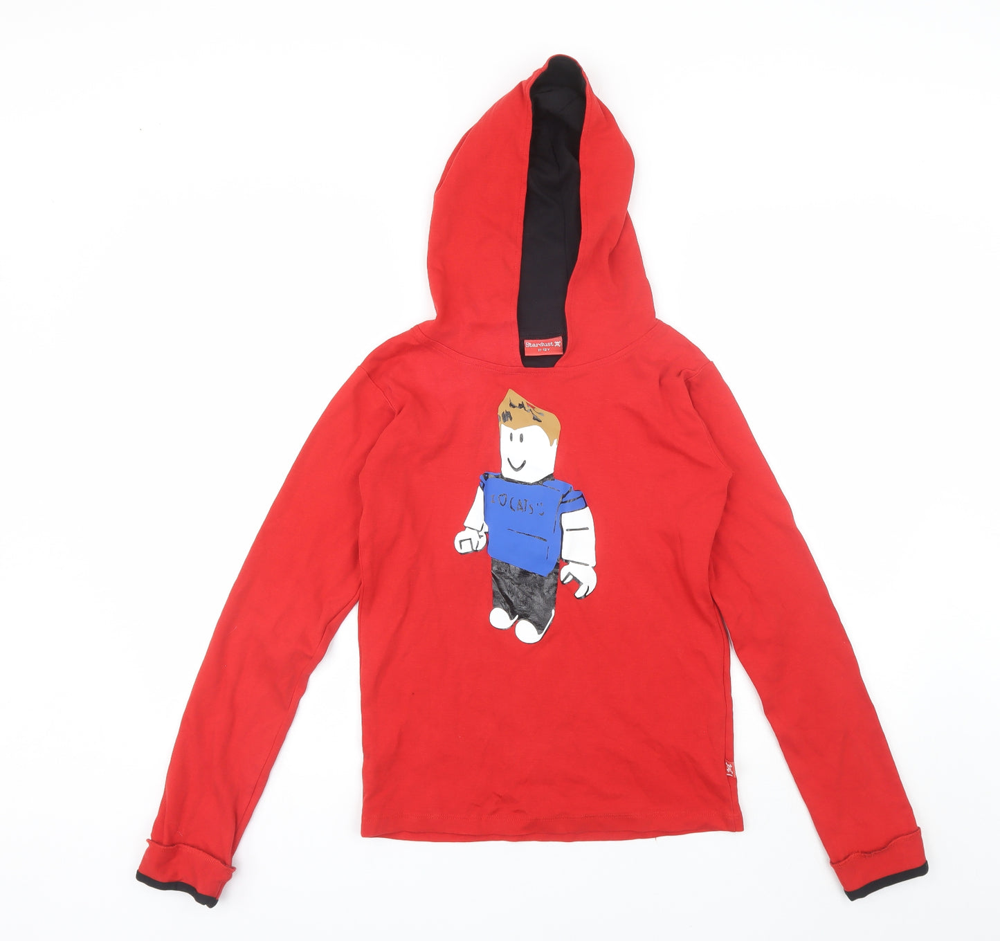 Stardust Boys Red  Cotton Pullover Hoodie Size 11-12 Years