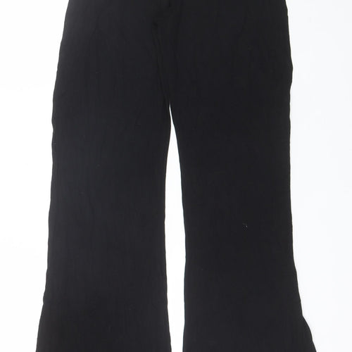 PRETTYLITTLETHING Womens Black  Viscose Trousers  Size 8 L30 in Regular
