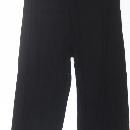 PRETTYLITTLETHING Womens Black  Viscose Trousers  Size 8 L30 in Regular