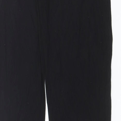 PRETTYLITTLETHING Womens Black  Viscose Trousers  Size 8 L30 in Regular