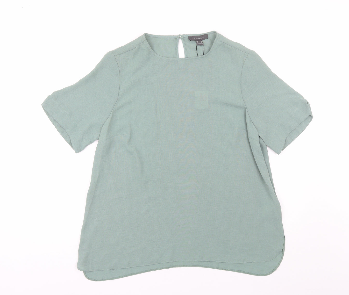 Primark Womens Green  Polyester Basic Blouse Size 16 Round Neck