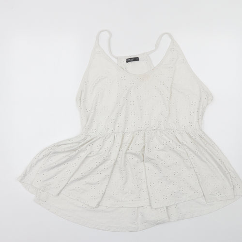 SheIn Womens White  Polyester Basic Blouse Size 3XL Round Neck